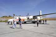 Fokker  F50 Etiopsk�ch aerolini�. Typick� letadlo na frekventovan�ch lok�ln�ch link�ch. Etiopie.