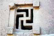 Okno kamenn�ho kostela. Lalibela. Etiopie.