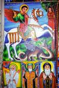 Svat� obr�zek funguj�c� jako olt�� ve vesnick�m kostele. Jezero Tana. Etiopie.