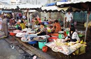 Ran� trh v Saigonu. Vietnam.