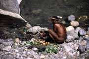 Myt� sladk�ch brambor. Papua, Indon�sie.
