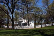 D�m Johna H. Stevense postaven v roce 1849 byl prvn�m domem na z�padn�m b�ehu Mississippi. Minehaha Park, Minneapolis, Minnesota. Spojen� st�ty americk�.