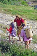 N�vrat z pole. Oblast Tana Toraja. Sulawesi, Indon�sie.