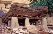 Togu-na, tradi�n� m�sto, kde se sch�z� a diskutuje star� generace mu��, vesnice Ireli, zem� Dogon. Mali.