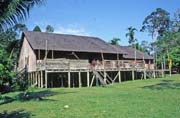 Longhouse. Kulturn� vesnice u Kuchingu. Malajsie.