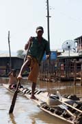 Tradi�n� p�dlov�n� nohou na jezeru Inle. Myanmar (Barma).