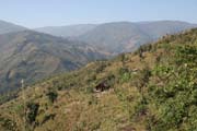 Okol� vesnice Mindat. Provincie Chin. Myanmar (Barma).
