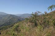 Okol� vesnice Mindat. Provincie Chin. Myanmar (Barma).