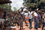 Lok�ln� trh ve vesnici Boukoumb�. Benin.