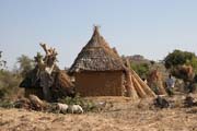Horsk� vesnice Djingliya v hor�ch Mandara. Kamerun.