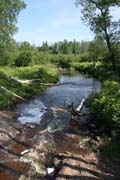 Vodop�dy Goosberry, North Shore, Minnesota. Spojen� st�ty americk�.