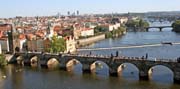 Jedine�n� pohled na Prahu z bal�nu. �esk� republika.