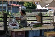 Trh Miya-gawa a pouli�n� prodejkyn� ve m�st� Takayama. Japonsko.