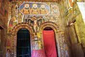 Fresky v chr�mu Debre Berhan Selassie v Gonderu. Etiopie.